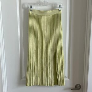 By Together Light Green Textured Midi Skirt S